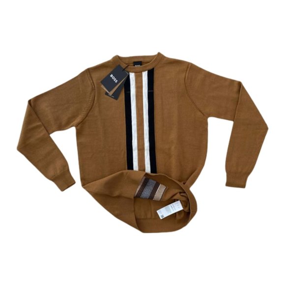 NWT Men's Hugo Boss Signature-Stripe Virgin Wool Sweater Size M, L, XL - Picture 6 of 6